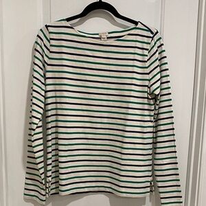J.Crew Factory Breton Long-Sleeve boatneck T-Shirt size Medium, NWT.